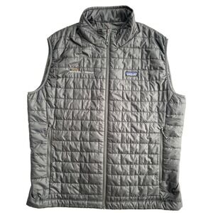 Patagonia Nano Puffer Vest Mens XXL Gray Grey Quilted Performance Company Logo